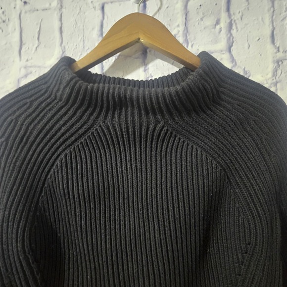 Athleta Ribbed Sweater Mock Neck Pullover Black Womens Small - Picture 2 of 5